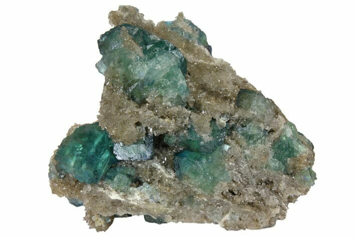 Green Fluorite Crystals on Quartz - China #128564